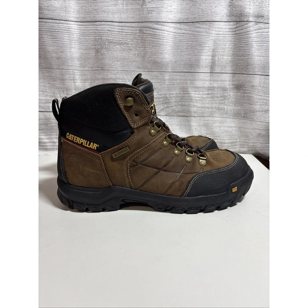 Caterpillar Men's 11.5 Threshold WP Steel Toe Work Boot Brown